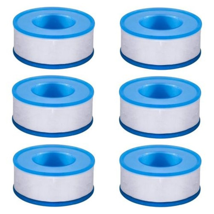 Teflon tömítőszalag készlet, 6 db, 3/4 inch, 18m, fehér