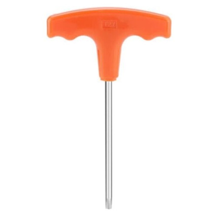 Torx T27 csavarhúzó, ergonomikus T-nyél, fém és műanyag, 15.5cm, fekete