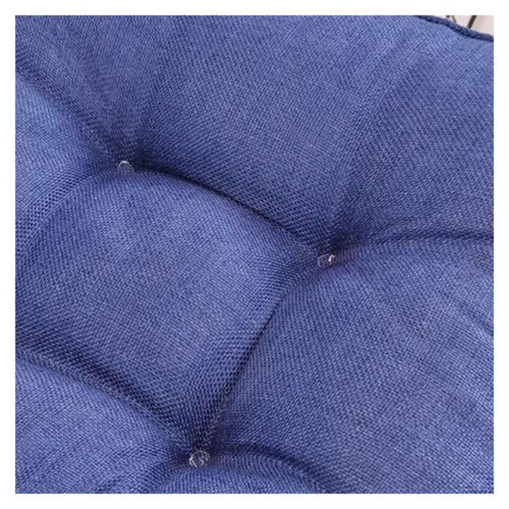 Perna scaun gradina, 40x40x10 cm, bumbac albastru, confort sporit