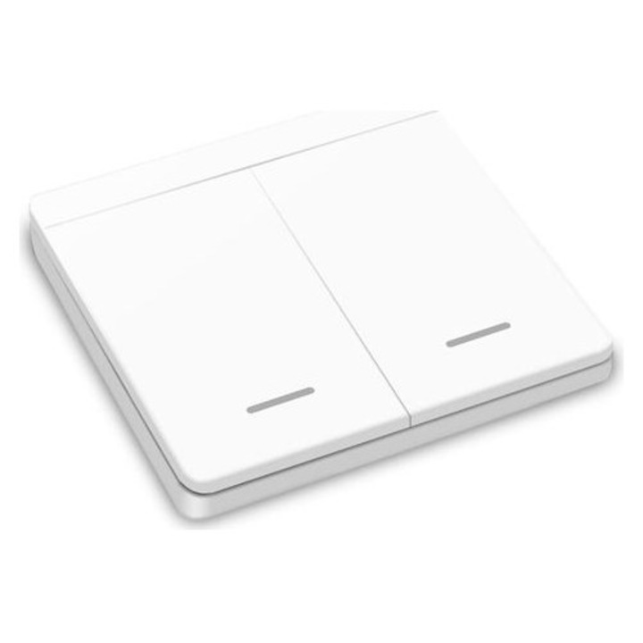 Vezeték nélküli világító kapcsoló RF 433MHz, szett, fehér, 47x42x23mm