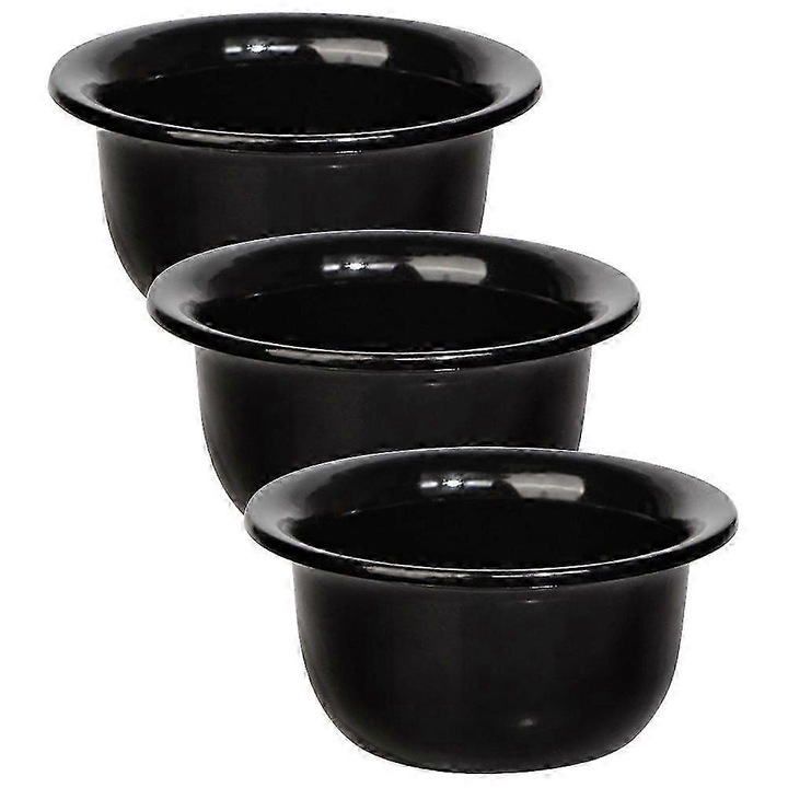 Set 3 boluri pentru barbierit, negru, 8.8x8.8x4.2cm