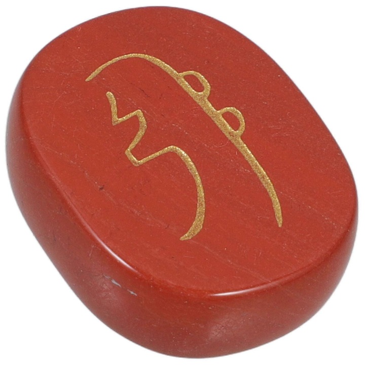 4 darab csakra kő szett, vörös jáspis, ovális, 2.5x0.65cm, sötétvörös