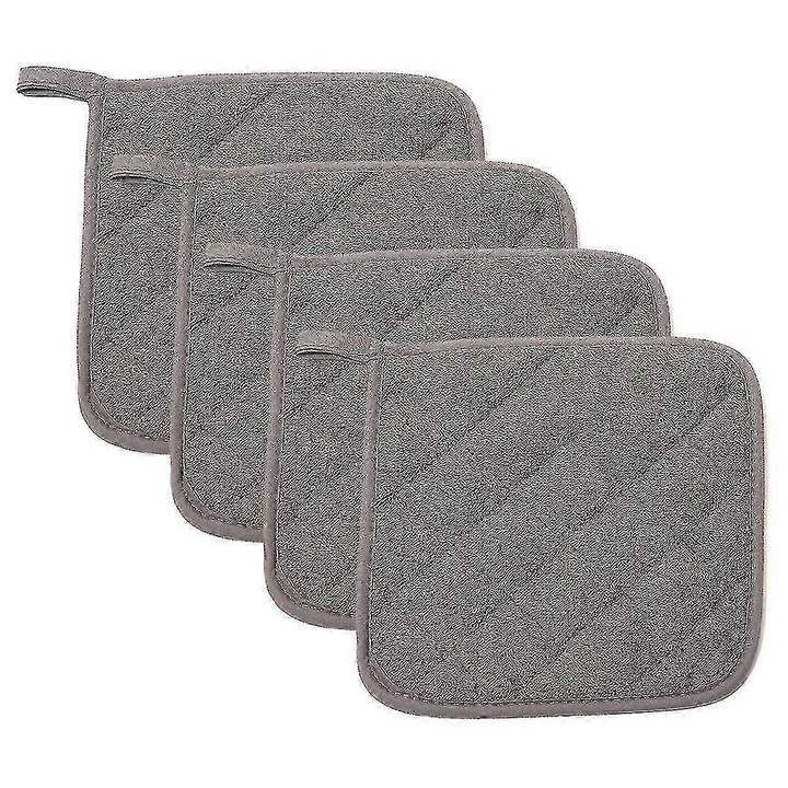 Set 4 suporturi pentru vase, poliester bumbac, multicolor, 17.5x17.5cm
