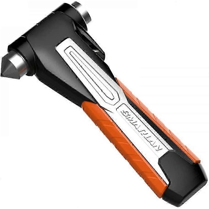 Ciocan Siguranta Auto, Otel Tungsten, Cutter Centura, Negru, Compact