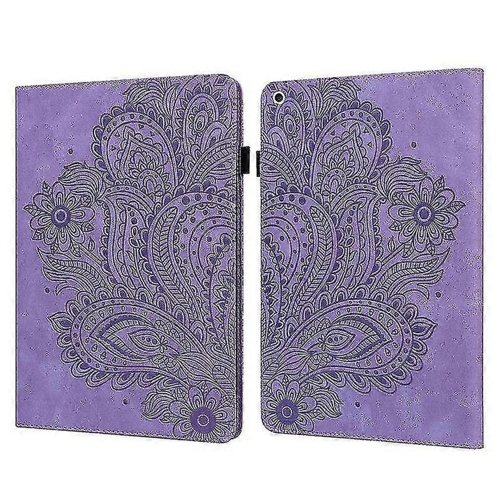 Husa tableta piele TPU PU mov 10.2 inch cu suport si sloturi card