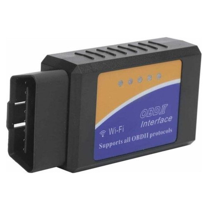 Scanner auto WiFi OBD2 negru 12-24V compatibil iOS Android Windows