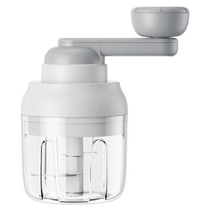 Mini tocator manual fara fir cu manivela, multifunctional, alb, compact