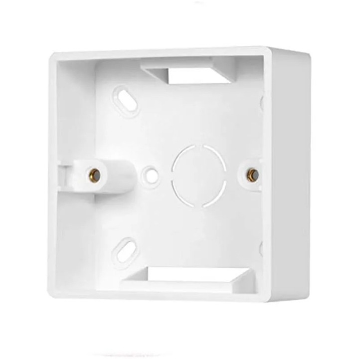 Cutie priza perete tip 86, PVC, alb, 86x86x34mm