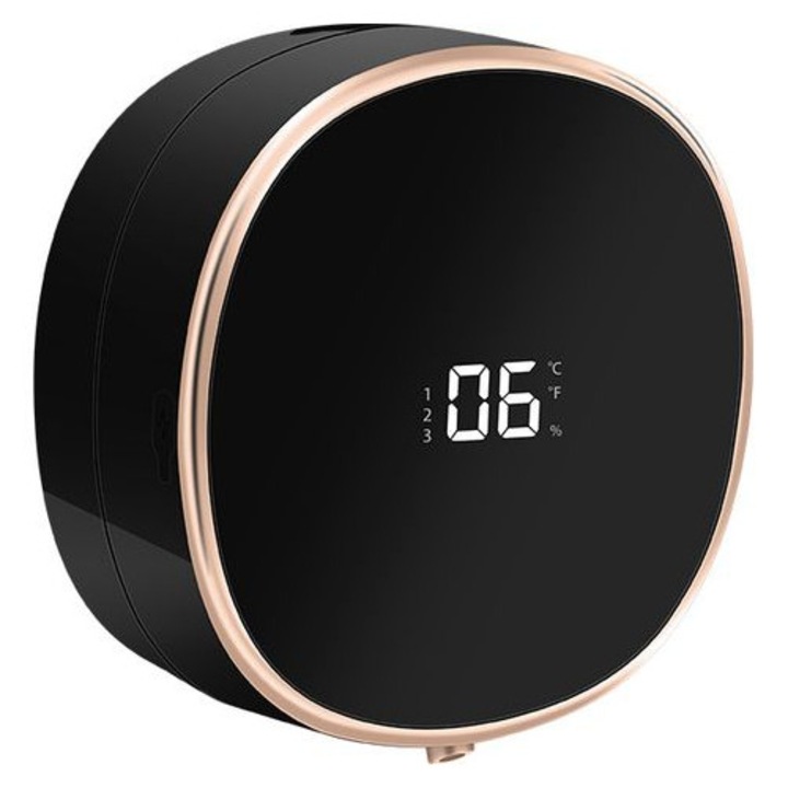 Automata szappanadagoló, 3 fokozatú, fekete, 260ml, 2000mAh, fúrás nélküli rögzítés
