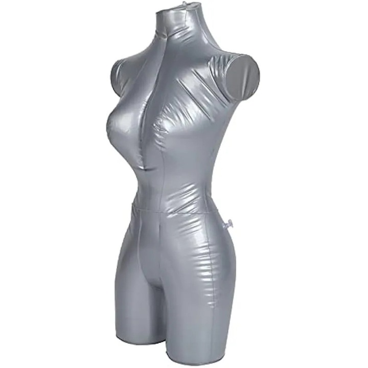 Manechin gonflabil femei, bust, PVC, inodor, cu inel suspendare, alb, 50x30x15cm