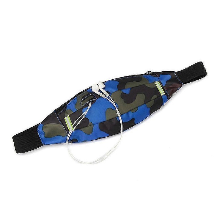 Sport övtáska, kék, 32x12x3cm, vízálló, terepmintás design