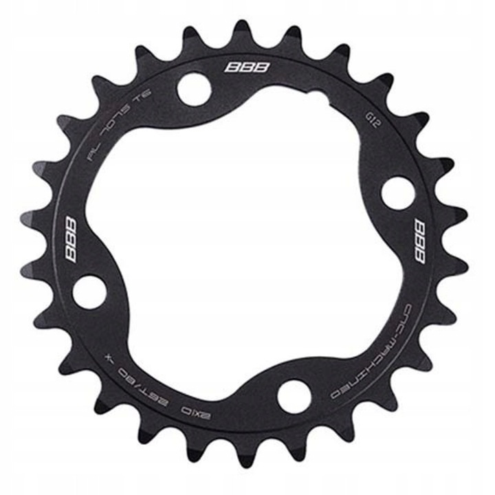 BBB BCR-42X kerékpár lánckerék, alumínium, 80mm, 4 lyuk, 2x10 sebesség