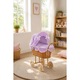 Carut papusi My Sweet Baby, natural, cu lenjerie mov, 50x35x65cm