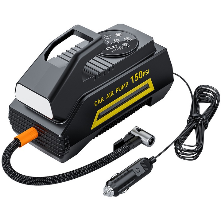 Pompa aer digitala fara fir, 150 PSI, LED, 6000mAh, portabila, multifunctionala