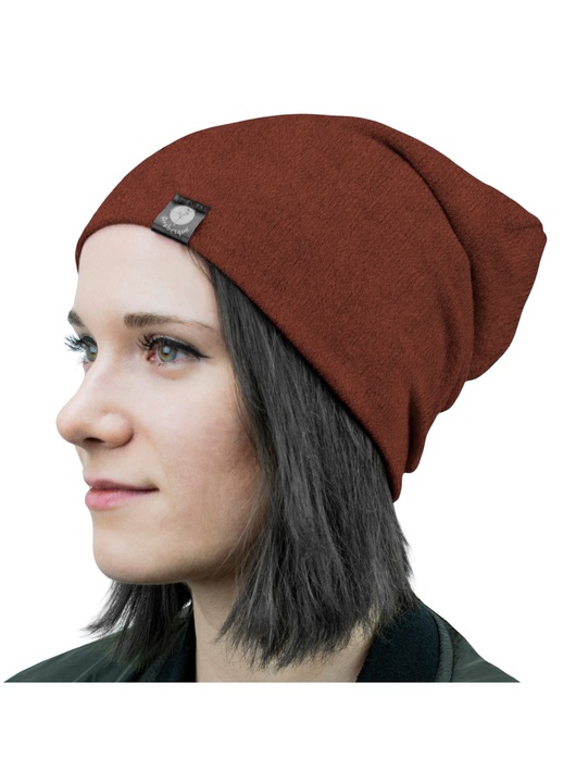 Arabesque női beanie sapka, rozsdabarna, S, 26x21cm