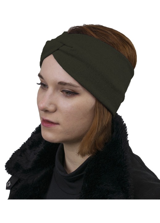 Arabesque khaki elasztikus turbán fejpánt 11x44-58cm
