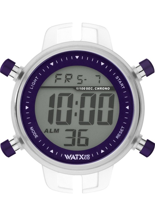 Ceas dama Watxandco RWA1124 digital transparent liliac 43mm