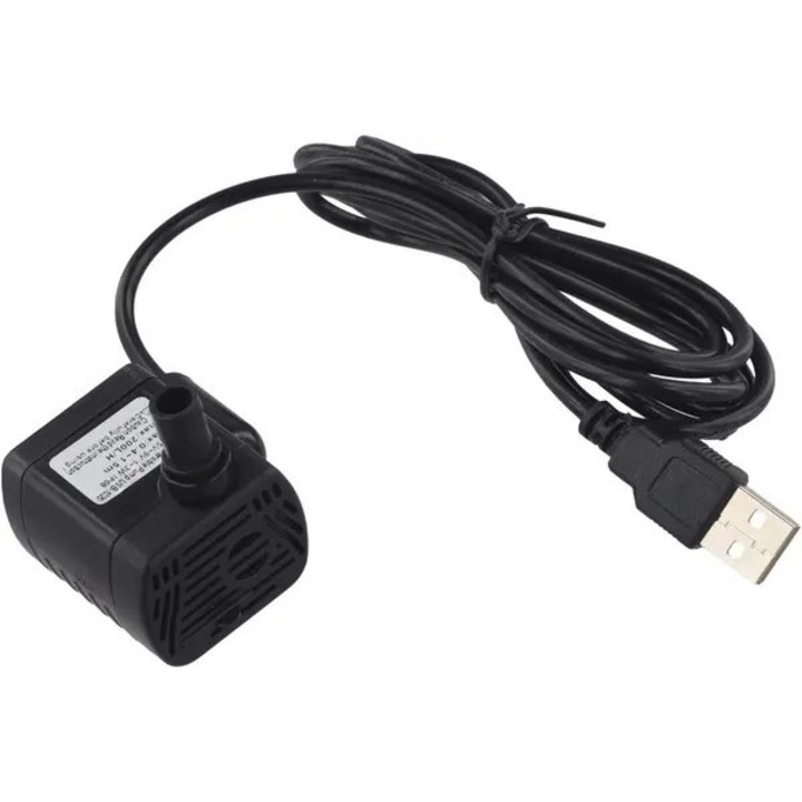 Mini USB merülő szivattyú, hatékony, csendes, rozsdamentes acél, 3.5-9V, 8mm, 150cm
