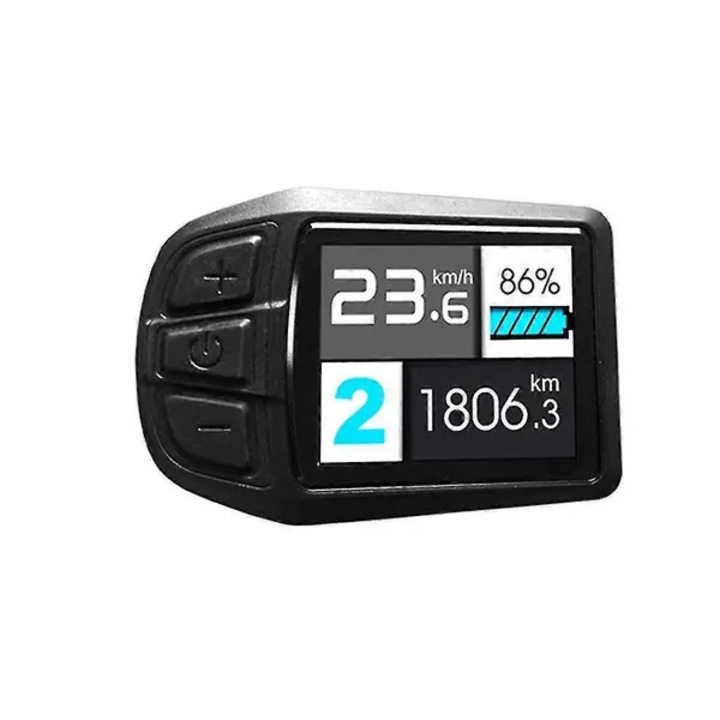 LCD TFT kijelző sebesség- és akkumulátorjelzővel elektromos kerékpárhoz, fekete, univerzális, 24V-48V