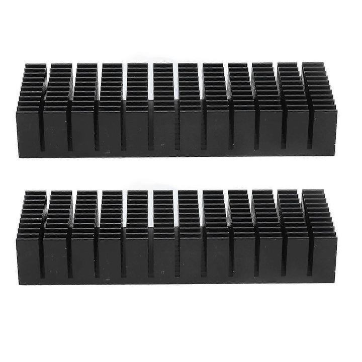 Set 2 radiatoare aluminiu slotate 120x40x20mm pentru electronice