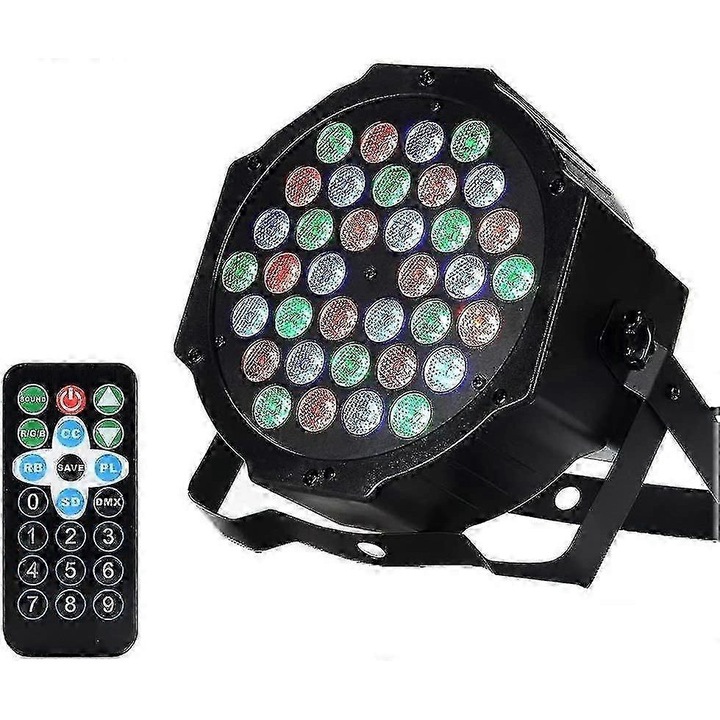 Lumina scenă LED PAR 36W, többszínű, 19x10.5x18cm, szett