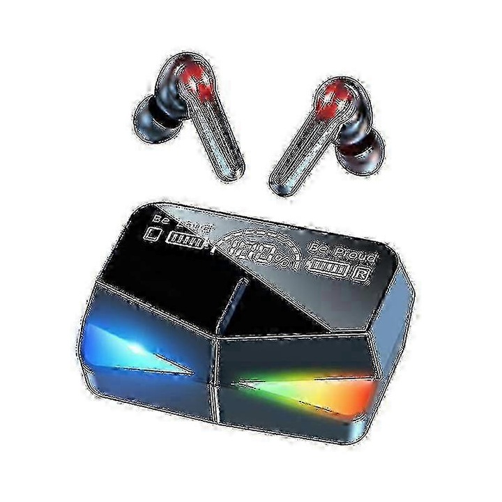 M28 vezeték nélküli fülhallgató, mikrofon, vízálló, Bluetooth 5.1, fekete
