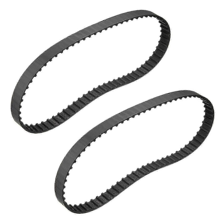 2 db szinkronizált gumiszíj készlet 142XL 10mm széles fekete 370mm hosszú