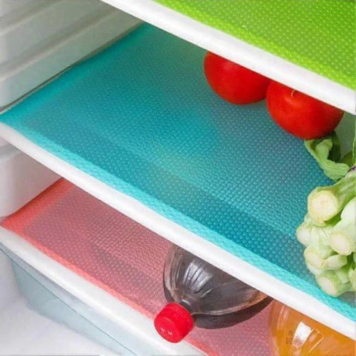 Set 4 covorase frigider, plastic, alb, 29x45cm
