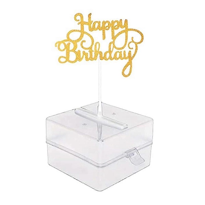 Cutie plastic pentru bani, set pentru tort surpriza, transparent, 20 pungi, 1 card, 1 cutie, 10x10x10cm