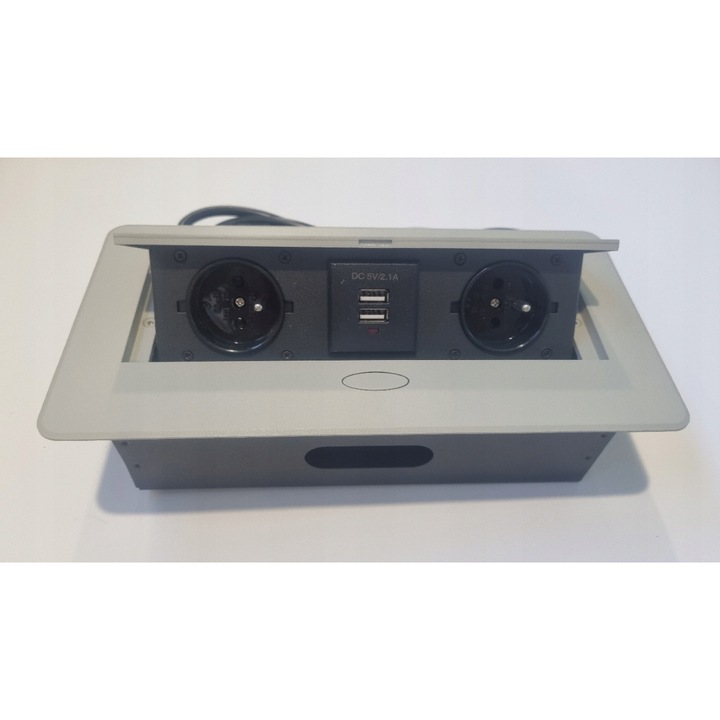 Priza Mobilier 2x230V + 2xUSB, Culoare Casmir, Incastrata