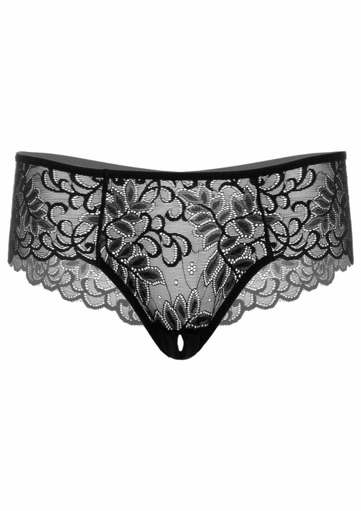 Дамски бикини Daring Intimates, модел Cheeky, дантела, отвор в интимната зона, черен