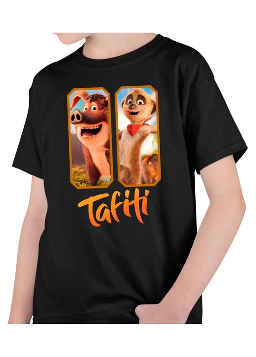 Gyerek Fiú Póló Tafiti Adventures, Fekete