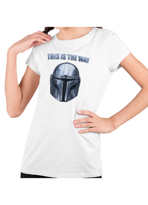 Gyerek Lány Póló Mandalorian Star Wars, Fehér
