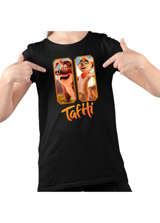 Gyerek Lány Póló Tafiti Adventures, Fekete