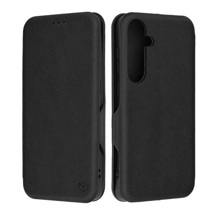 Bőrtok Samsung S24-hez, Tech-Protect Techsuit Safe Book Case, Fekete