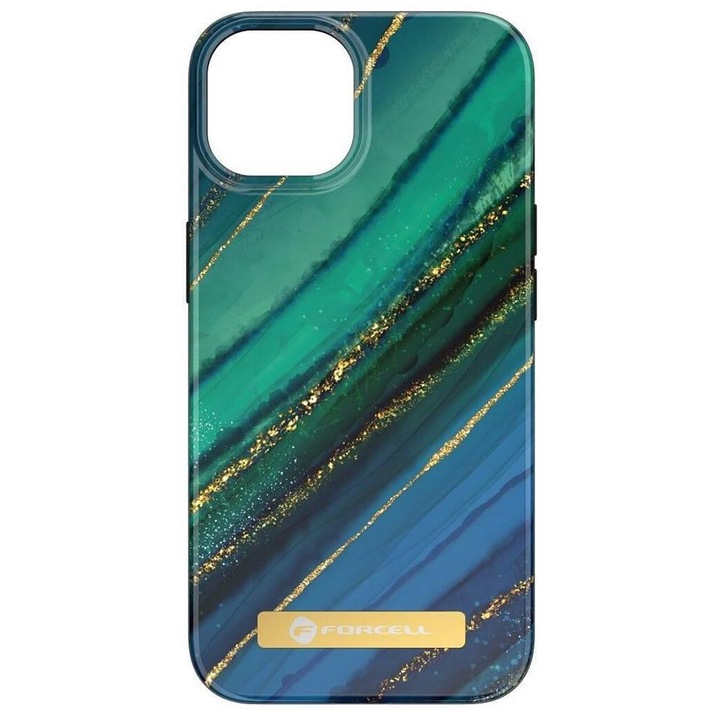 Forcell F-Protect Magsafe tok iPhone 15-höz, Mirage Jade Marble, Színes