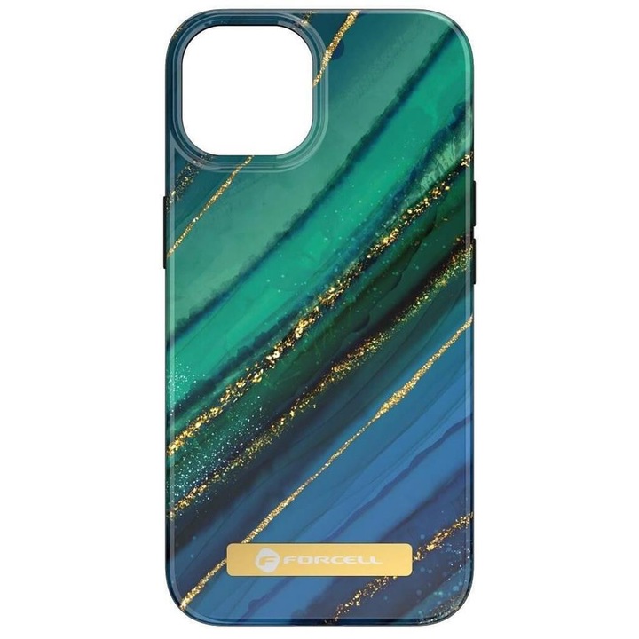 Forcell F-Protect Magsafe tok iPhone 15 Pro-hoz, Mirage Jade Marble, Színes
