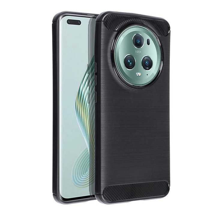 Szilikon tok Huawei Magic 5 Pro-hoz, Forcell Carbon Case, Fekete