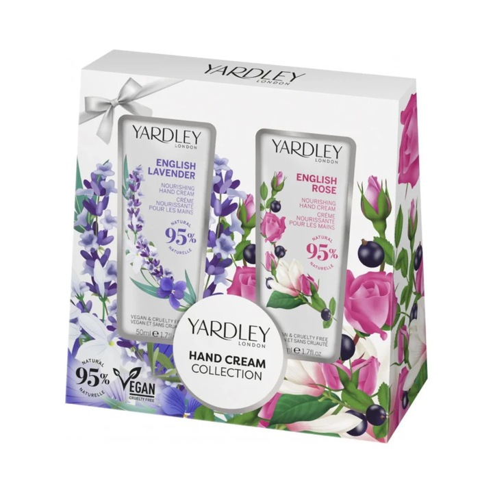 Kézkrém duó szett English Lavender & English Rose, Yardley, 2 x 50 ml