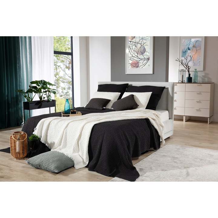 Narzuta Vital Home 240x260cm Antracit Bumbac OEKO-TEX