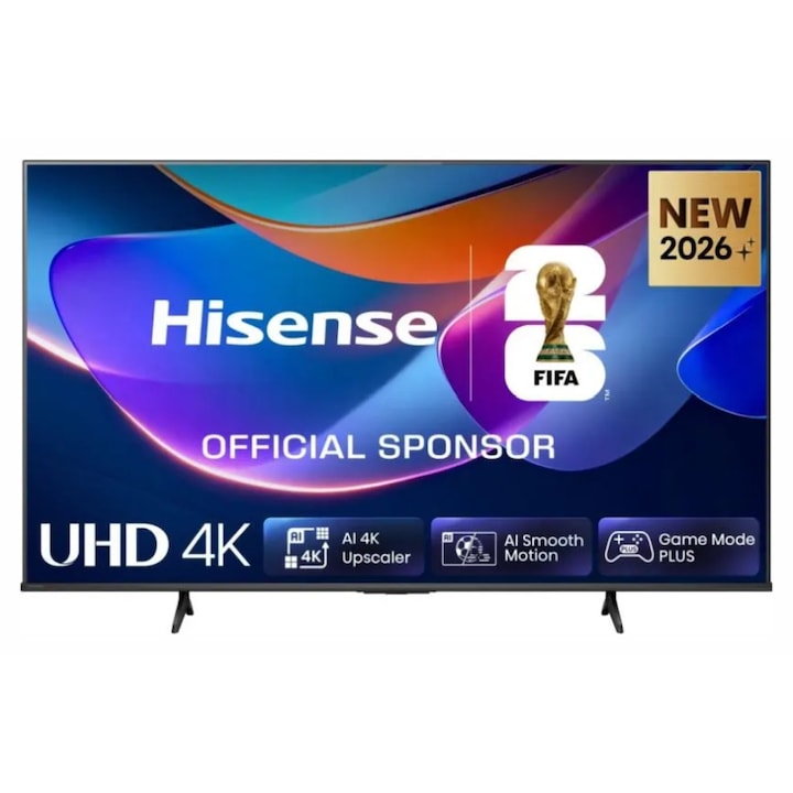 Televizor Hisense 43" A6S, 4K Ultra HD 3840x2160, DLED, DFA, Precision Colour, HDR 10+, HLG, Dolby Vision, Senzor de lumină, Smart TV, WiFi, BT, AnyView Cast, Mod Gaming, 1xHDMI2 eArc, 3xHDMI, 2xUSB, LAN, CI+, DVB-T2/C/S2, Negru 43A6S