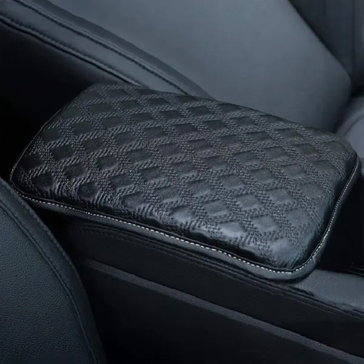 Husa universala pentru cotiera auto, piele PU, negru, 29x21cm