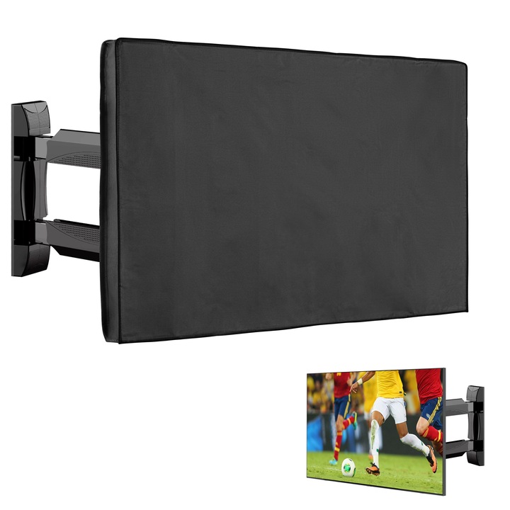 Husa de protectie pentru TV Kwmobile, protectie la apa, 75 inch, poliester, negru