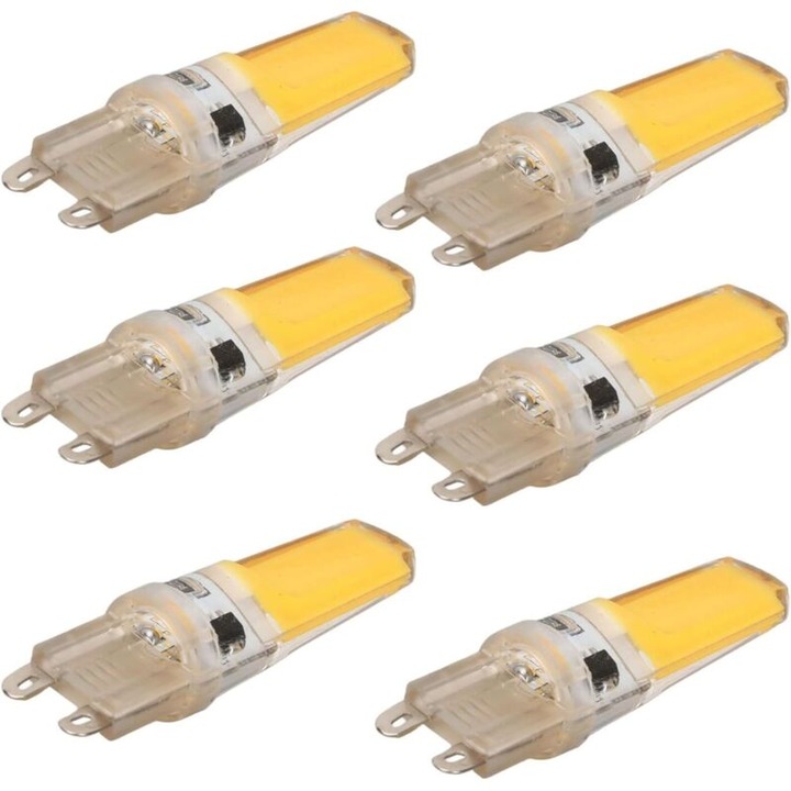 G9 dimmelhető COB LED izzó 360°, 6 db-os készlet, meleg fehér fény 3000K