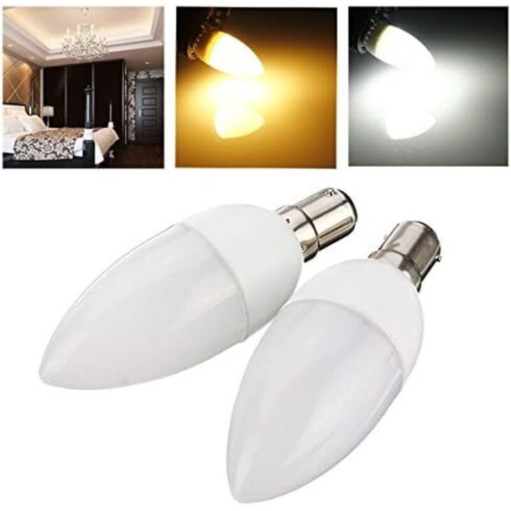 Bec LED gyertya 3W 10 SMD 2835 fehér 220-240V