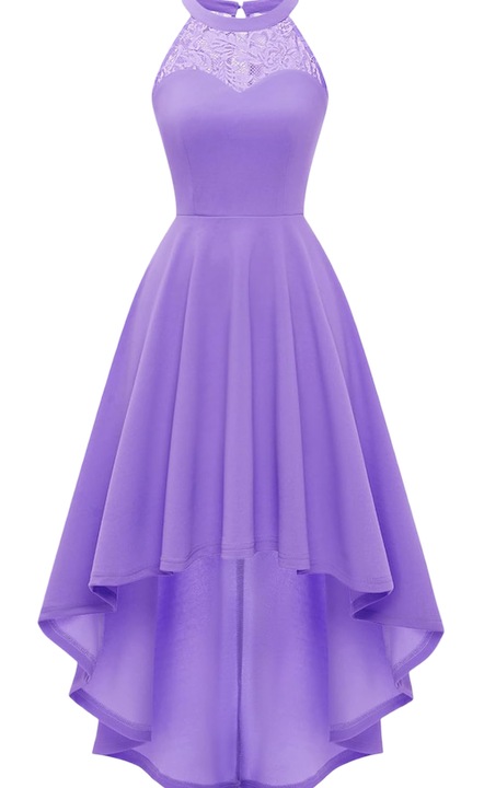 Elegáns estélyi ruha virágmintával, virágmintával, lila, XL, Bbonlinedress, 94% nailon, 6% elasztán, csipkéből, dekoltázzsal