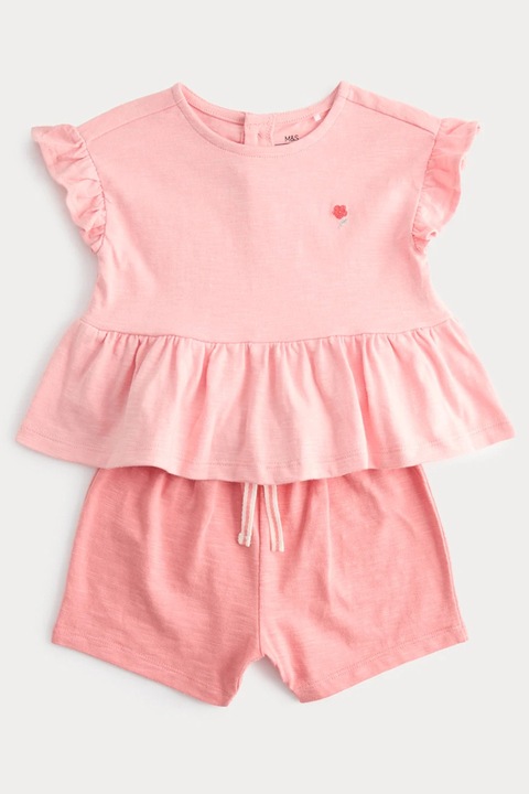 Marks & Spencer, Set de tricou si pantaloni scurti, Roz deschis