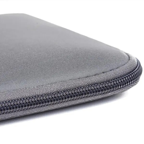 Husa laptop neopren 15 inch gri cu fermoar protectie strat dublu