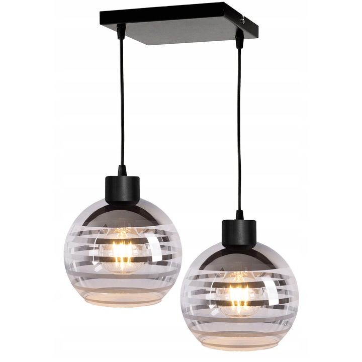 Lampa Suspendata Plafoniera Sfera Sticla 2x E27
