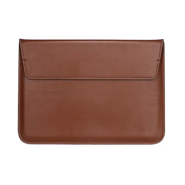Husa tip plic pentru laptop PRE-CJk0515-26-0806-1151, din PU piele, captuseala moale, flap convertibil in suport, compatibila MacBook Air 13,3 / MacBook Pro 13,3 / iPad Pro 12,9, maro